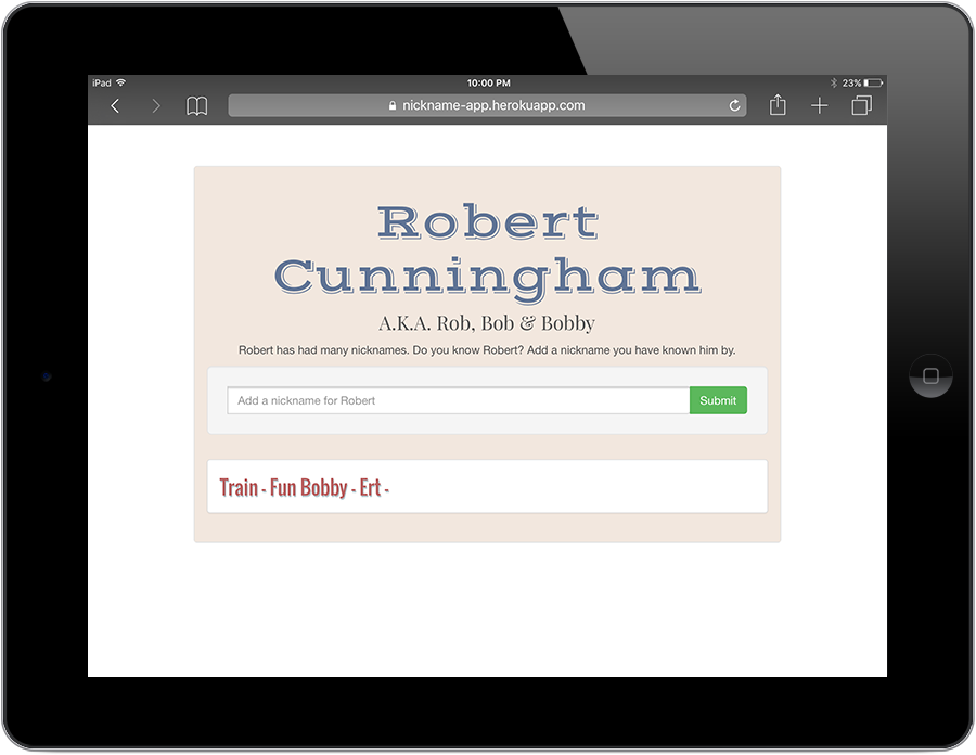 Nickname App